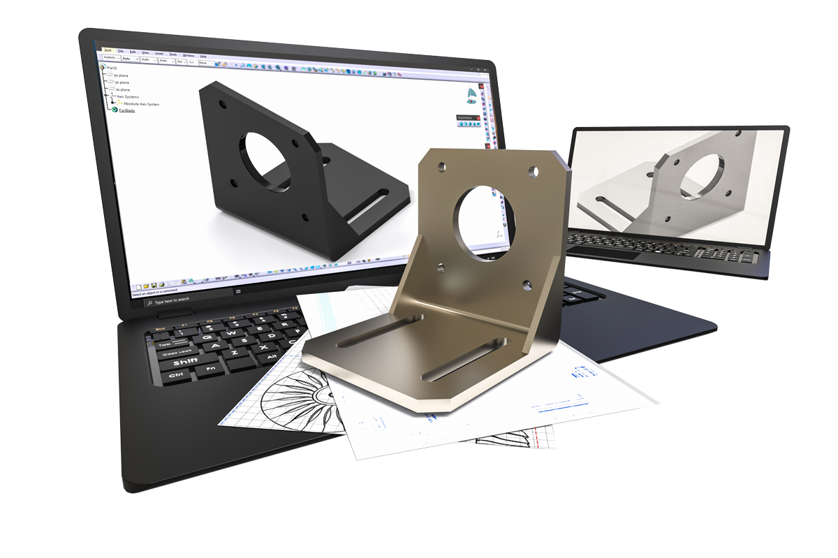 disegno tecnico meccanico 3D lavorazione lamiera
